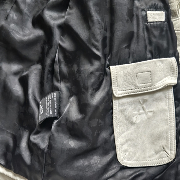 Affliction Men's Genuine Leather / Limited Edition White Jacket Size Large - Picture 12 of 15